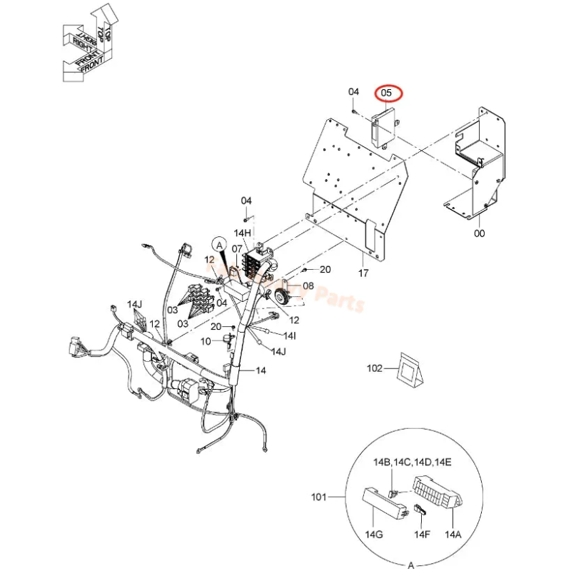 For Hitachi Excavator ZX160LC-3 ZX180LC-3 ZX210H-3 ZX280LC-3 Vehicle Controller V-ECU 4631129