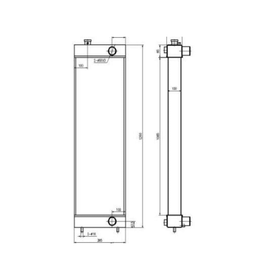 For Hitachi Excavator ZX650LC - 3 ZX670LC - 5G ZX670LCH - 3 ZX670LCH - 5G ZX670LCR - 3 ZX670LCR - 5G Hydraulic Radiator Core Assembly 4654972 - Fab Heavy Parts