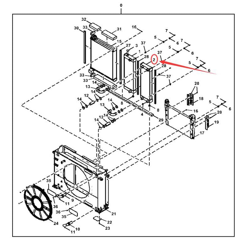 For Hitachi Excavator ZX650LC - 3 ZX670LC - 5G ZX670LCH - 3 ZX670LCH - 5G ZX670LCR - 3 ZX670LCR - 5G Hydraulic Radiator Core Assembly 4654973 - Fab Heavy Parts