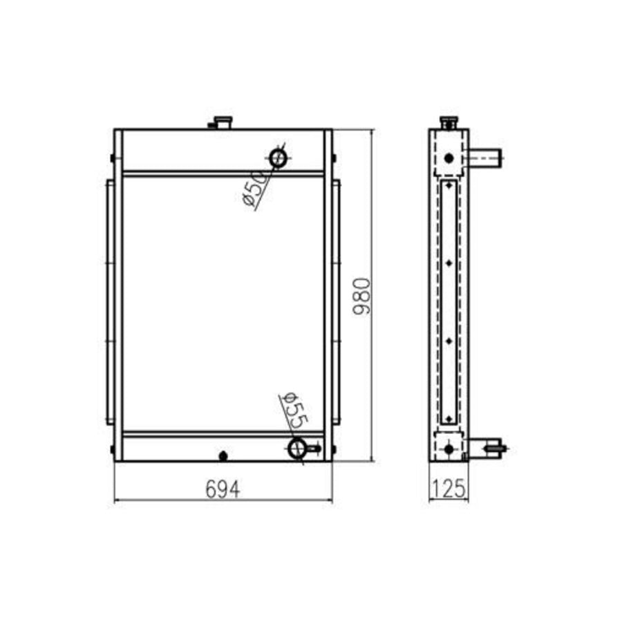 For Hyundai Excavator R200W - 3 Hydraulic Radiator Core Assembly 11ER - 42490 - Fab Heavy Parts