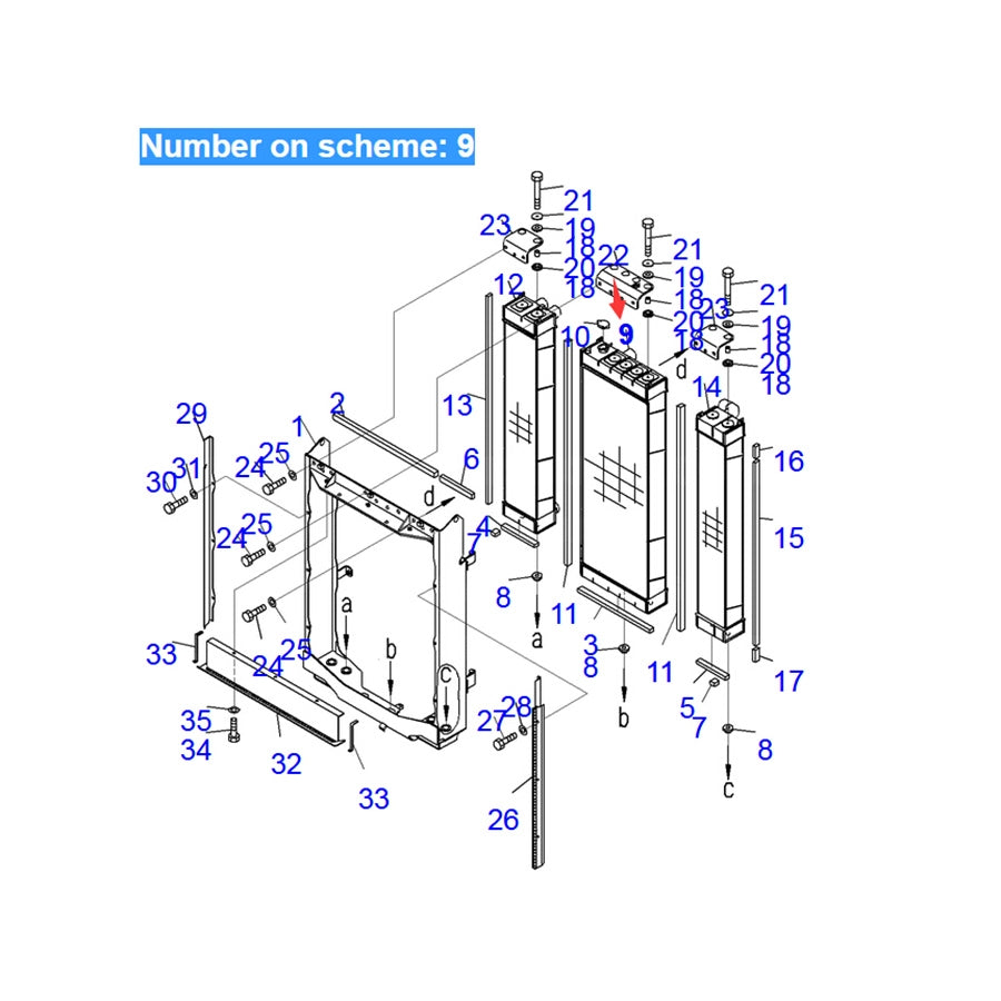 Fits For Komatsu Bulldozer D65WX-17 D65PX-17 D65EX-17 Hydraulic Radiator Core Assembly 14X-03-61111