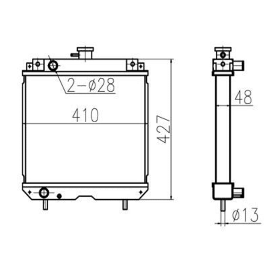 For Kubota B2400 Hydraulic Radiator Core Assembly - Fab Heavy Parts