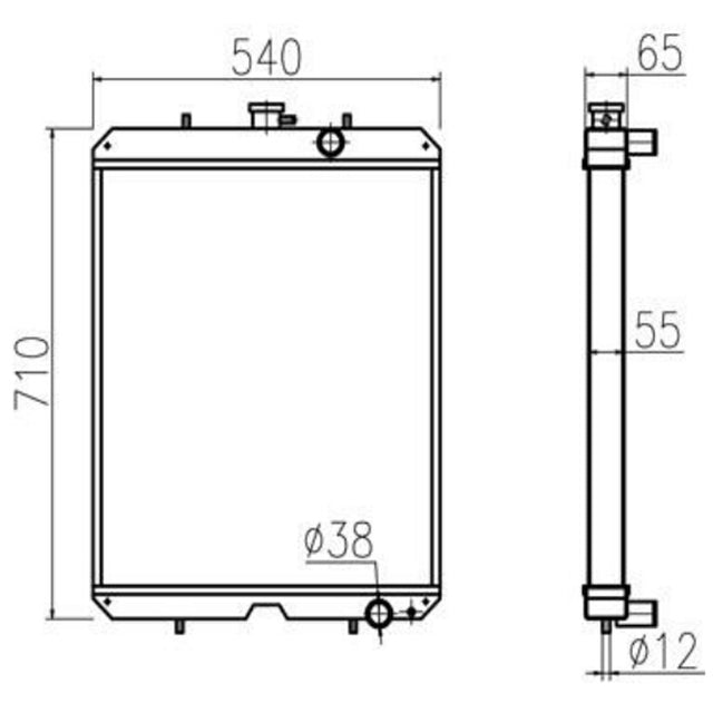 Kubota Excavator KX185 -hydraulisen jäähdyttimen ydinkokoonpanoon