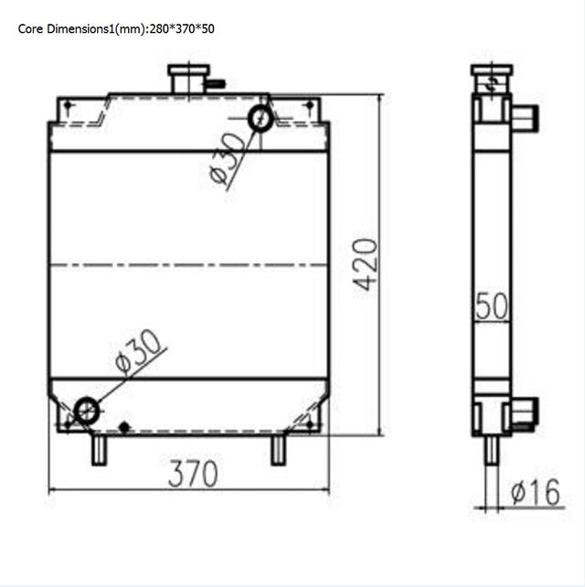 Voor Kubota graafmachine U15 hydraulische radiateurkernconstructie