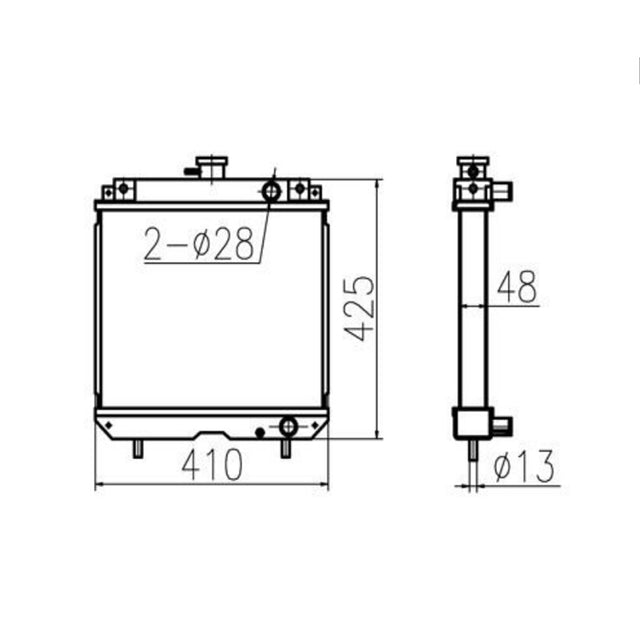 Para Yanmar EE213 Conjunto del núcleo del radiador hidráulico 119255-44501