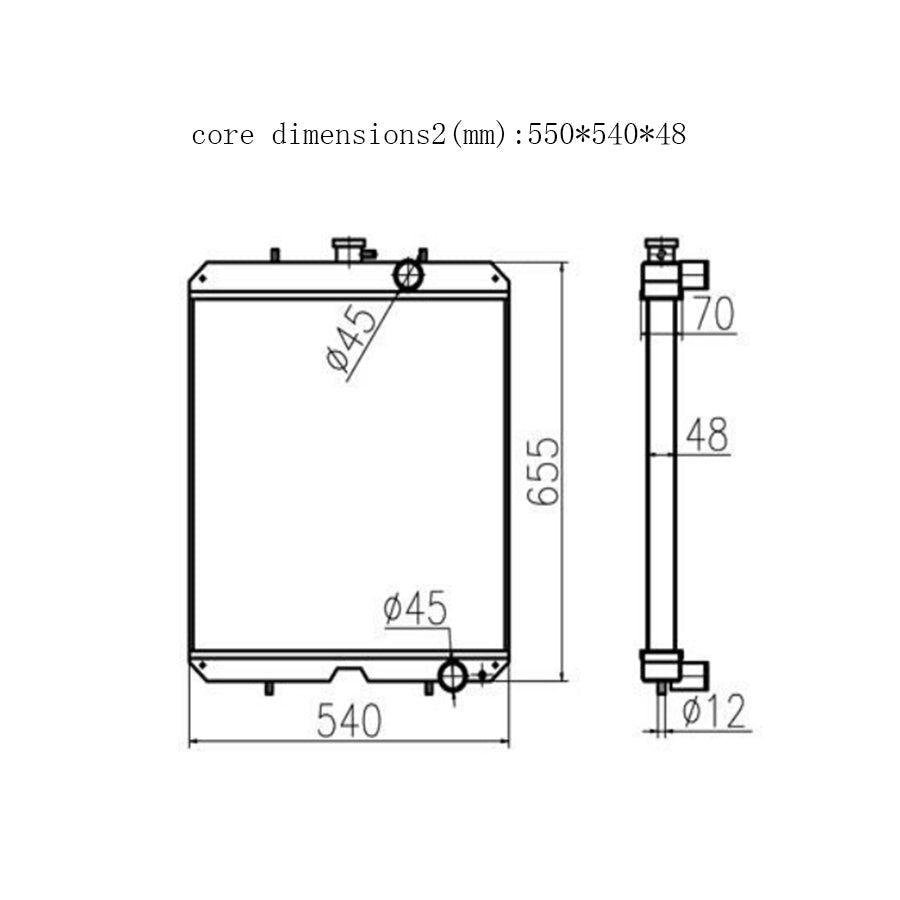 For Yanmar Hydraulic Radiator Core Assembly 123951 - 44500 - Fab Heavy Parts