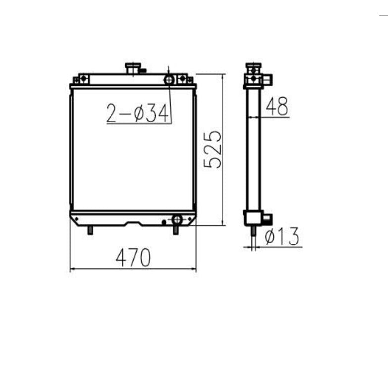 For Yanmar Hydraulic Radiator Core Assembly 184014 - 44011 - Fab Heavy Parts