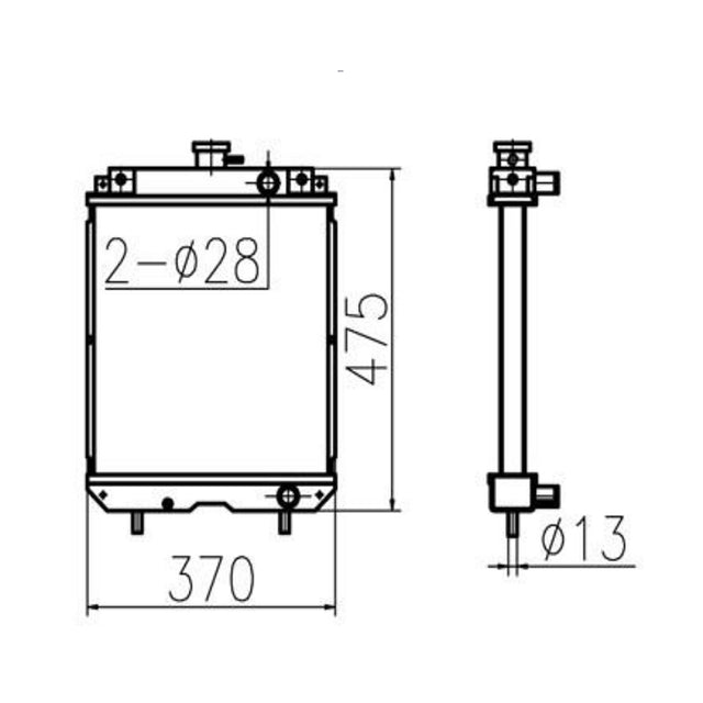 For Yanmar Hydraulic Radiator Core Assembly 119265-44500