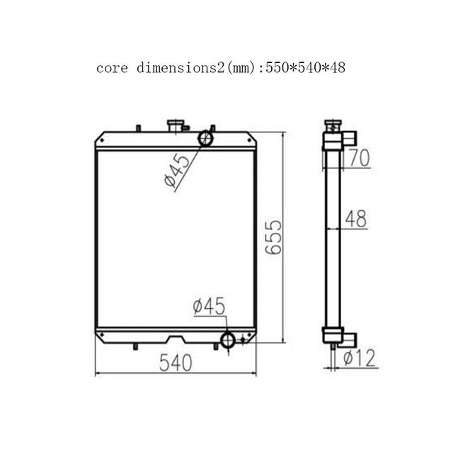 Para el ensamblaje del núcleo del radiador hidráulico Yanmar 123951-44500