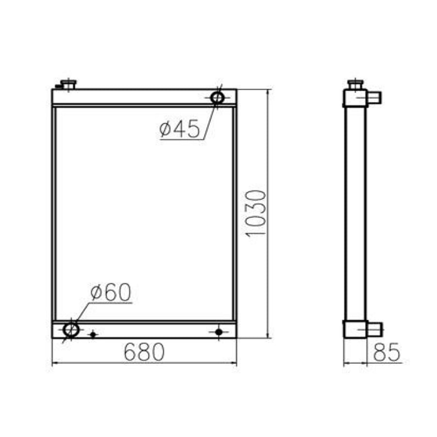 YUCHAI Excavator YC230LC-8 hydraulijäähdyttimen ydinkokoonpanoon