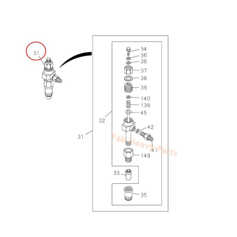 Fuel Injector 5153000391 5 - 15300039 - 1 for Isuzu C240 C - 240PW - 28 Engine - Fab Heavy Parts