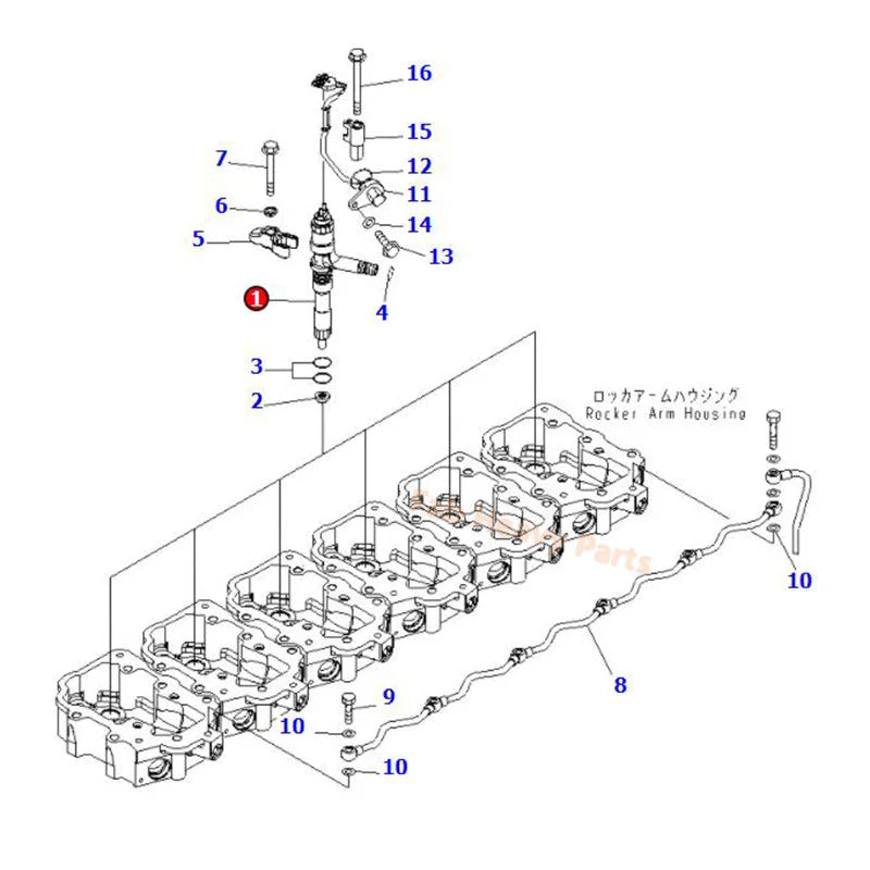 Fuel Injector 6251-11-3100 Fits for Komatsu Engine 6D125-5 Excavator PC400LC-8 PC450LC-8 Wheel Loader WA480-6