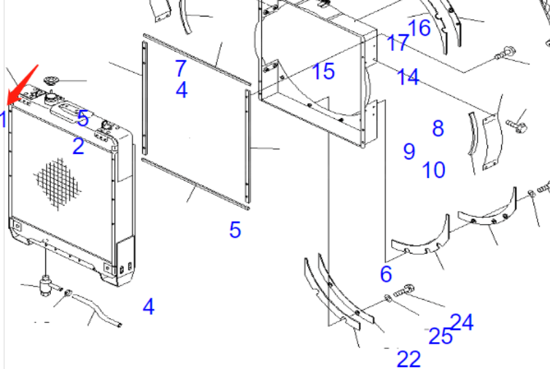 Hydraulic Radiator 134 - 03 - 61112 Fits for Komatsu D61EX - 12 D61PX - 12 Bulldozers - Fab Heavy Parts