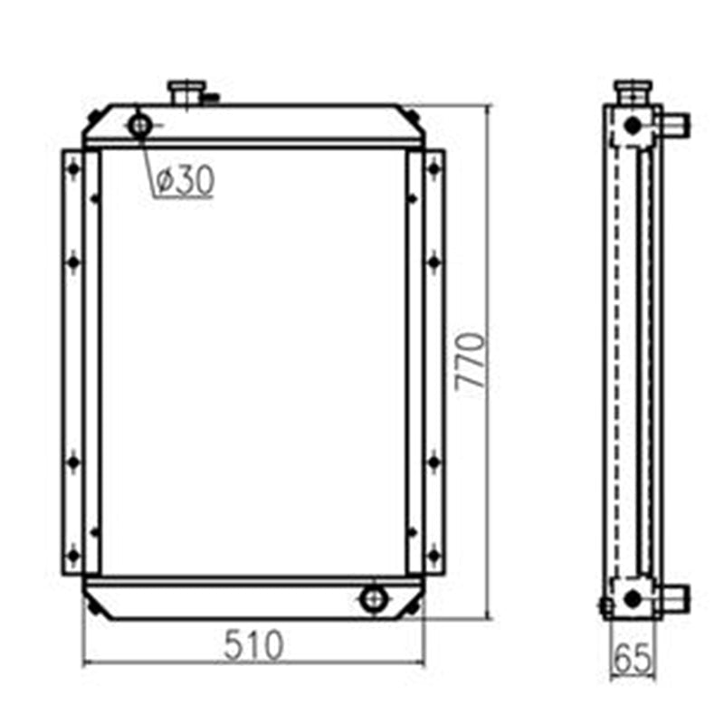 Hydraulic Radiator 13D61000 202 - 00015B for Doosan SOLAR 55W - V - Fab Heavy Parts