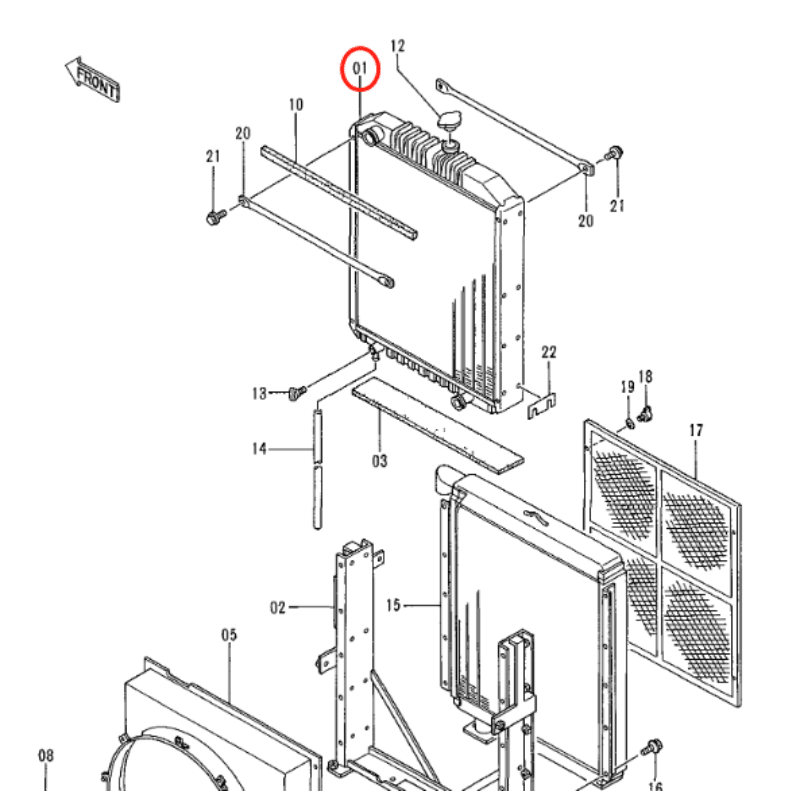 Hydraulic Radiator 4377396 for Hitachi Excavator EX450H - 5 EX400 - 3 EX400 - 5 EX450H - 3 - Fab Heavy Parts