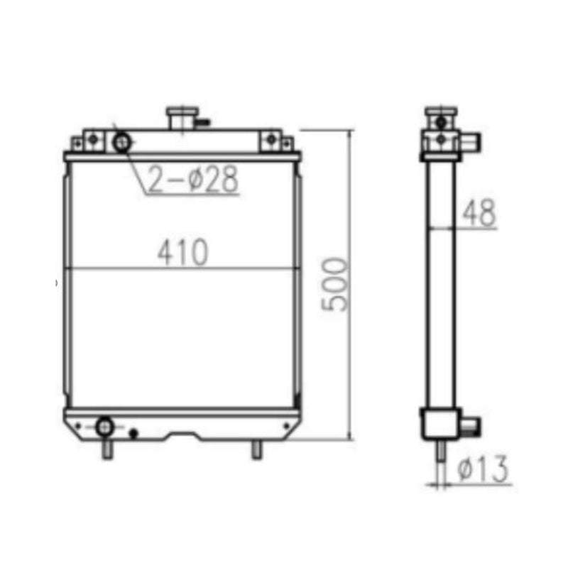 Hydraulic Radiator Assembly 1K524 - 72061 1K52472061 for Kubota Truck DGW400 - Fab Heavy Parts