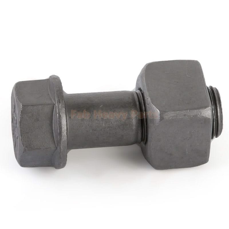 M16*45mm Track Shoe Bolt Chain Bolt with Nuts for Volvo CAT Fits Case Kobelco Fits Komatsu Hitachi Doosan JD Excavator Loader - Pack of 50 - Fab Heavy Parts