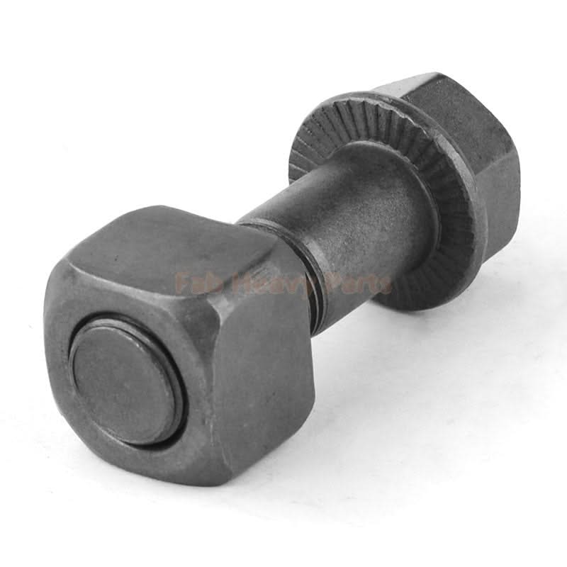M16*48mm Track Shoe Bolt Chain Bolt with Nuts for Volvo CAT Fits Case Kobelco Fits Komatsu Hitachi Doosan JD Excavator Loader - Pack of 50 - Fab Heavy Parts