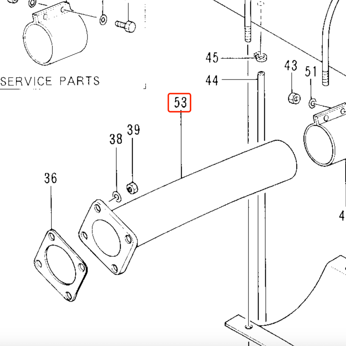 Muffler Exhaust Pipe 7023241 Aftermarket for Hitachi EX200 - 2 EX200 - 3 Excavator - Fab Heavy Parts
