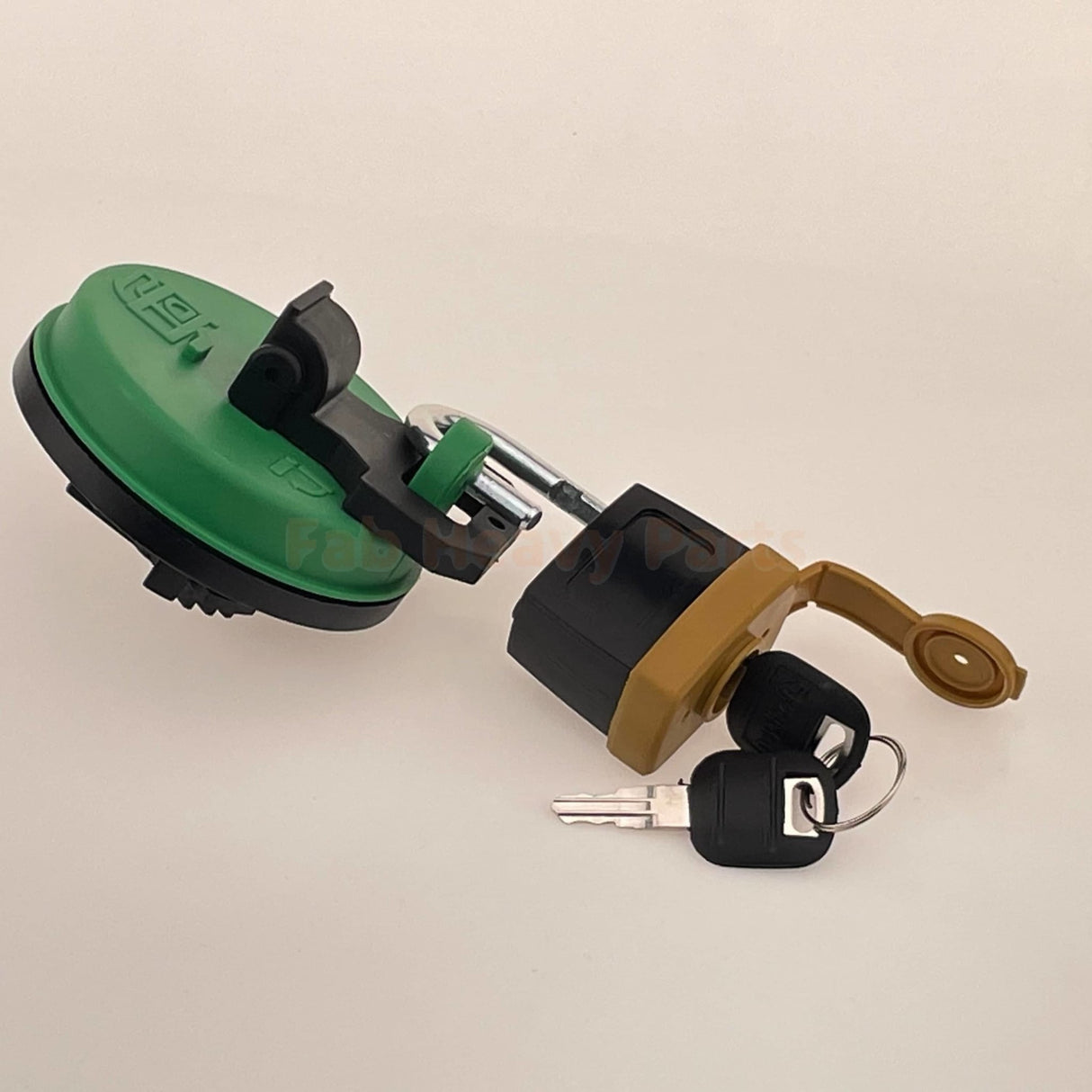 New Fuel Cap 142 - 8828 1428828 with Padlock 246 - 2641 2462641 and Key Fits for Caterpillar 289C 289C2 289D 299C 299D - Fab Heavy Parts