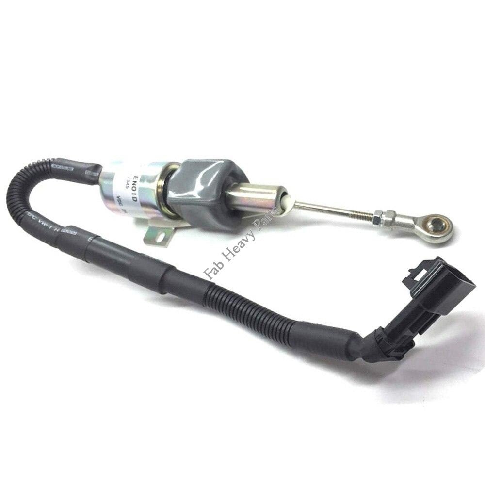 New Fuel Shut Off Solenoid 504017345 F4BE0684M for Kobelco New Holland Excavator - Fab Heavy Parts