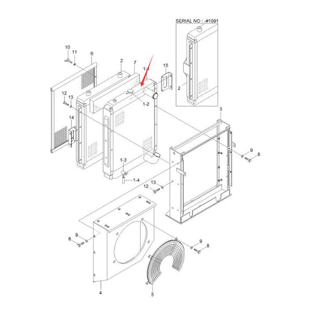 Radiator 11N8-40213 11N8-45070 for Hyundai Excavator R305LC-7 R290LC-7