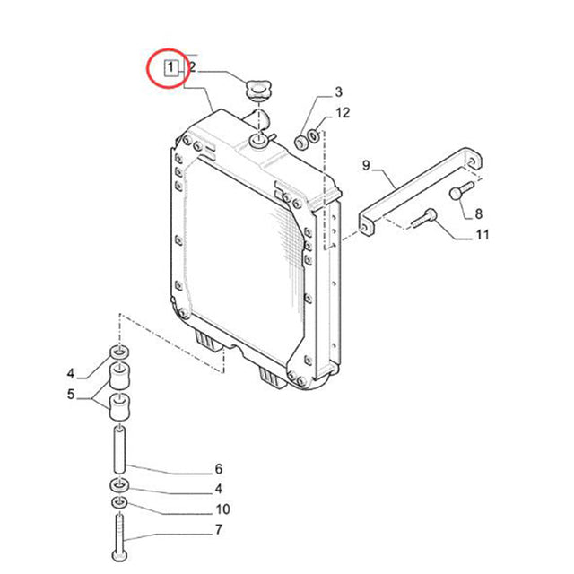 Radiator 5172926 Fits for Case Tractor JX55 JX75 JX85 JX95 JX1070N