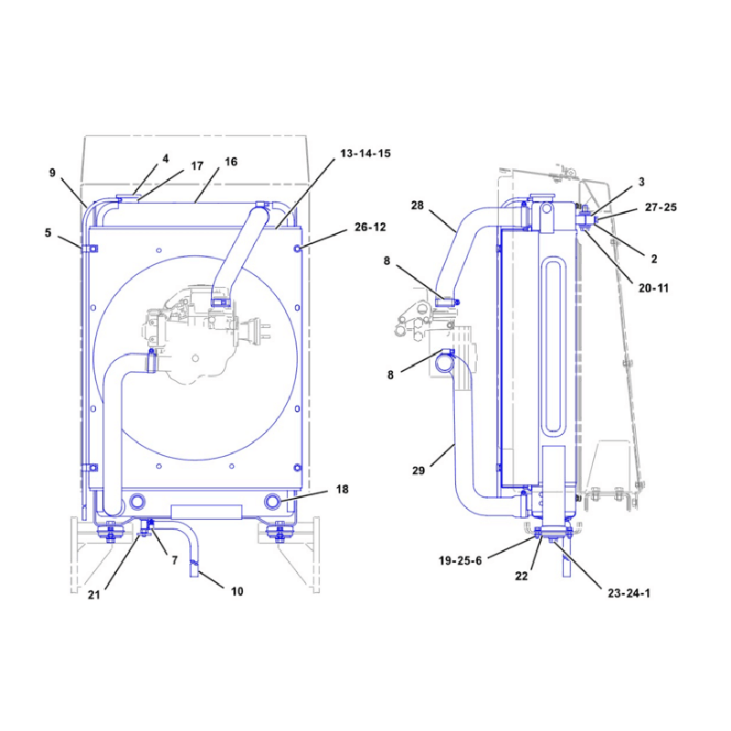 Radiator Group 1008307 100-8307 Fits for Caterpillar CAT Engine 3046 Tractor D5C-III