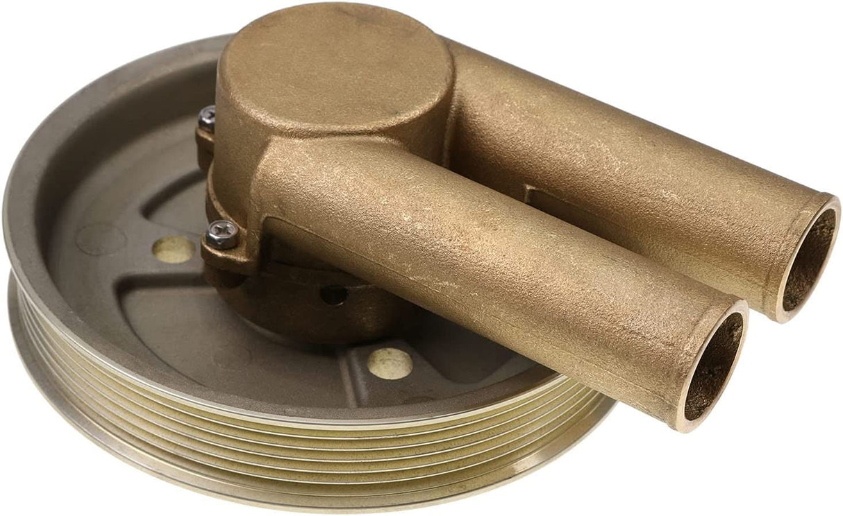 Sea Water Pump 21214599 3862482 3812693 for Volvo Penta 4.3l 5.0l 5.7l w/ Serpentine Belt Pulley - Fab Heavy Parts