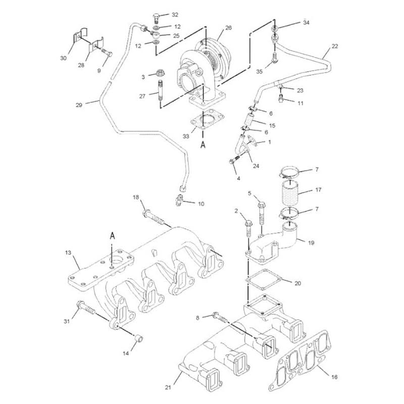 Turbo GT2052S Turbochager 207 - 7934 2077934 Fits for Caterpillar 3054 Perkins T4.40 Engine CAT 430D 438D 442D Backhoe Loader - Fab Heavy Parts