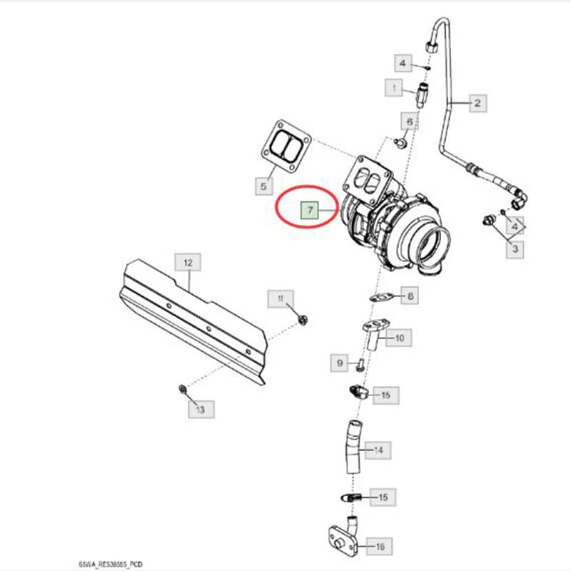 Turbocharger RE550941 RE550932 Fits for John Deere Engine 6.8L 6068 Excavator 200DLC 210G - Fab Heavy Parts