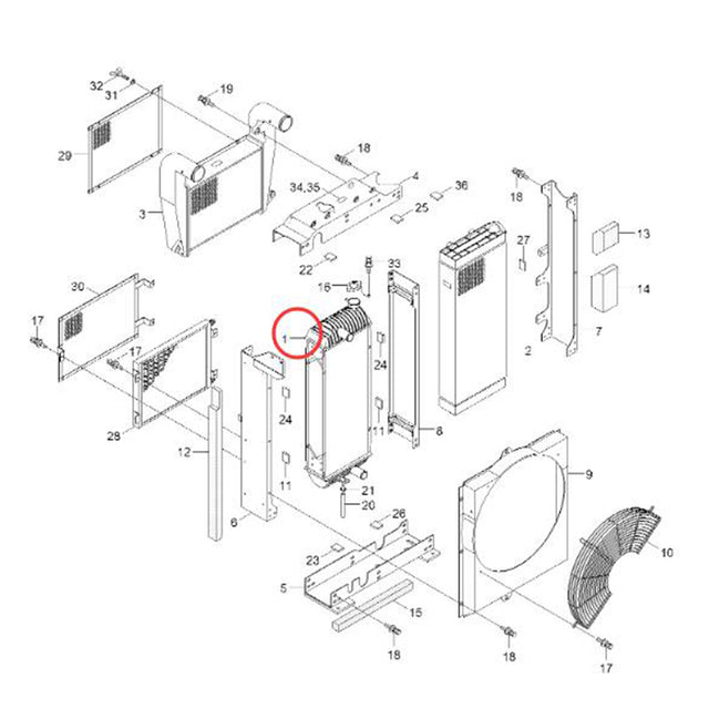 Hydraulic Radiator 11Q4-46210 11Q446210 for Hyundai Excavator R145CR-9