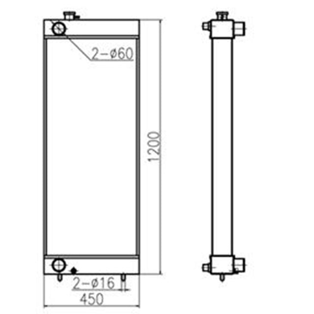 Hydraulisk radiatorkjerne LN001710 LN002120 Passer til CASE CX290 beltegraver