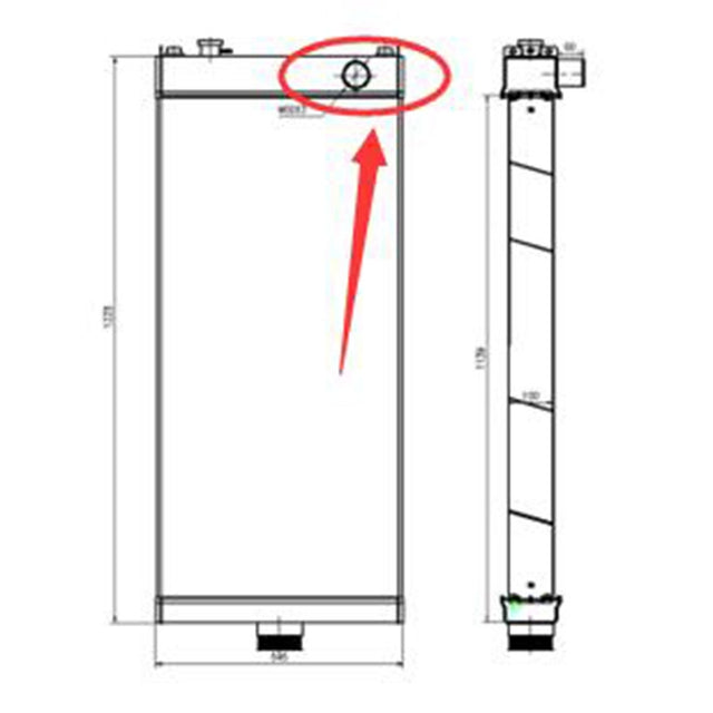 Hydraulic Radiator 425-03-32221 Fits for Komatsu Wheel Loader WA500-6 Hole Right