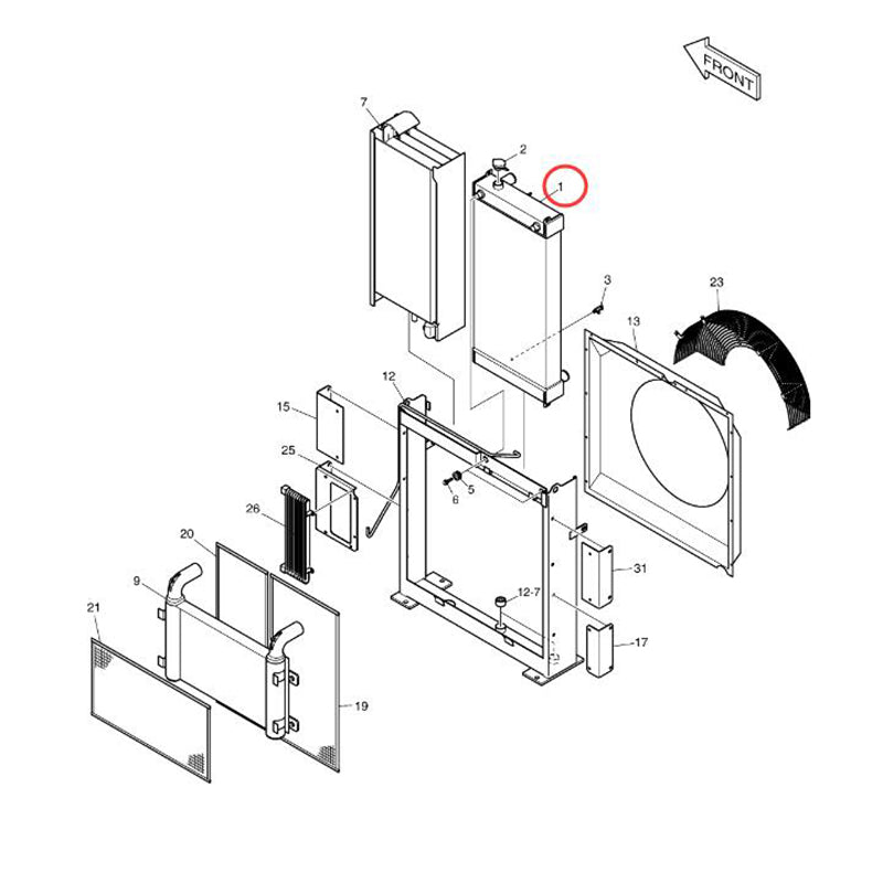 Hydraulic Radiator 440211-00364 44021100364 for Doosan Daewoo Excavator DX225LC-3