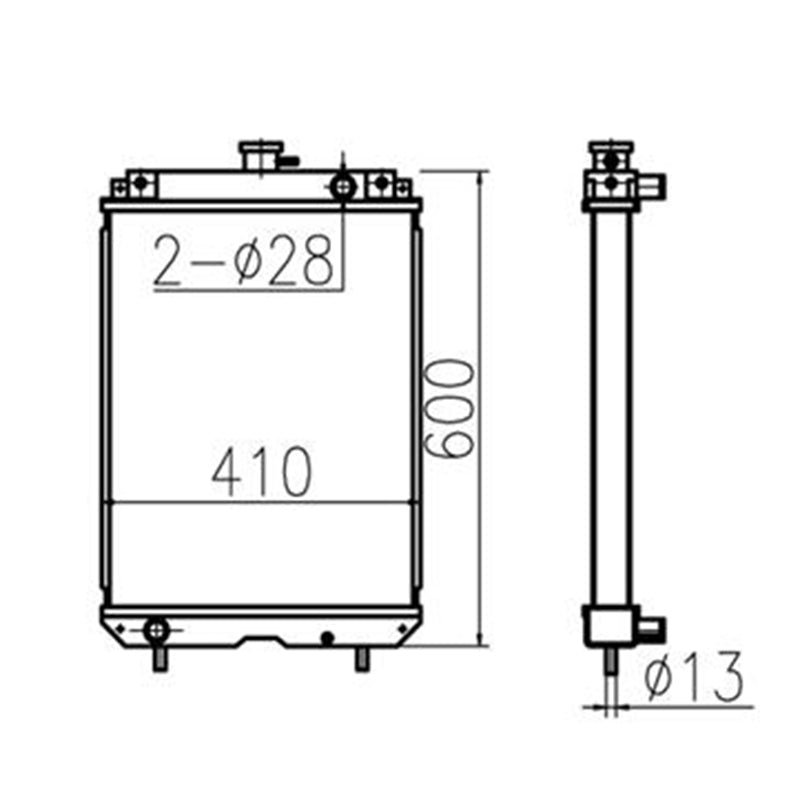 Radiador hidráulico para excavadora Hitachi EX185-6045