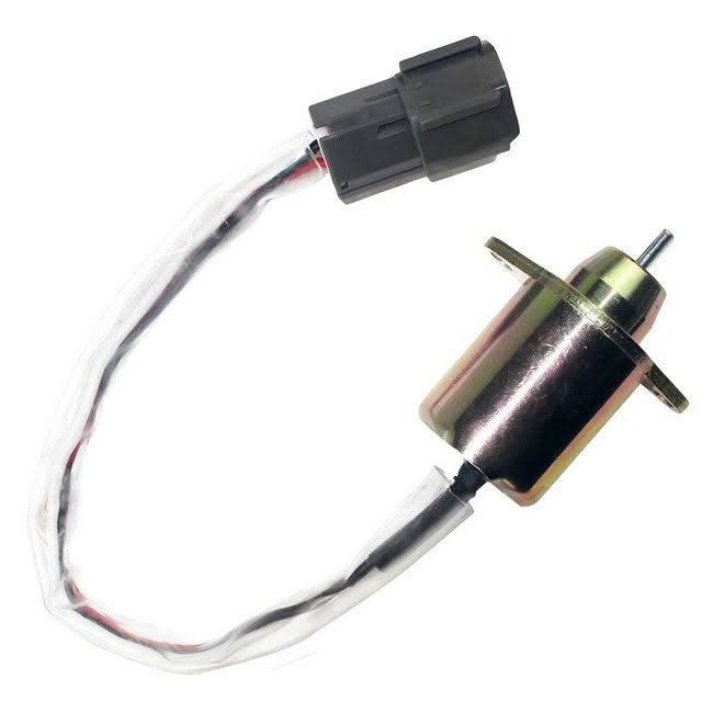 Yanmar Fuel Shutoff Solenoid 1503ES-24S5SUC12S 1503ES24S5SUC12S Stop Solenoid 24V - Fab Heavy Parts