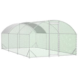 9.84' x 19.68' x 6.56' Large Dome Shaped Walk-in Chicken Coop Metal with Waterproof and Anti-UV Cover