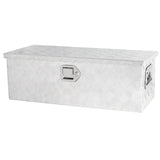 30 Inch Truck Box Heavy Duty Silver Aluminum 5 Bar Tread Tool Long Box with Lock Keys 30.1"×12.8"×10.4"