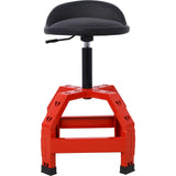 Pneumatic 360 Degree Swivel Stool Creeper Seat Heavy Duty 300 lbs Capacity--Red