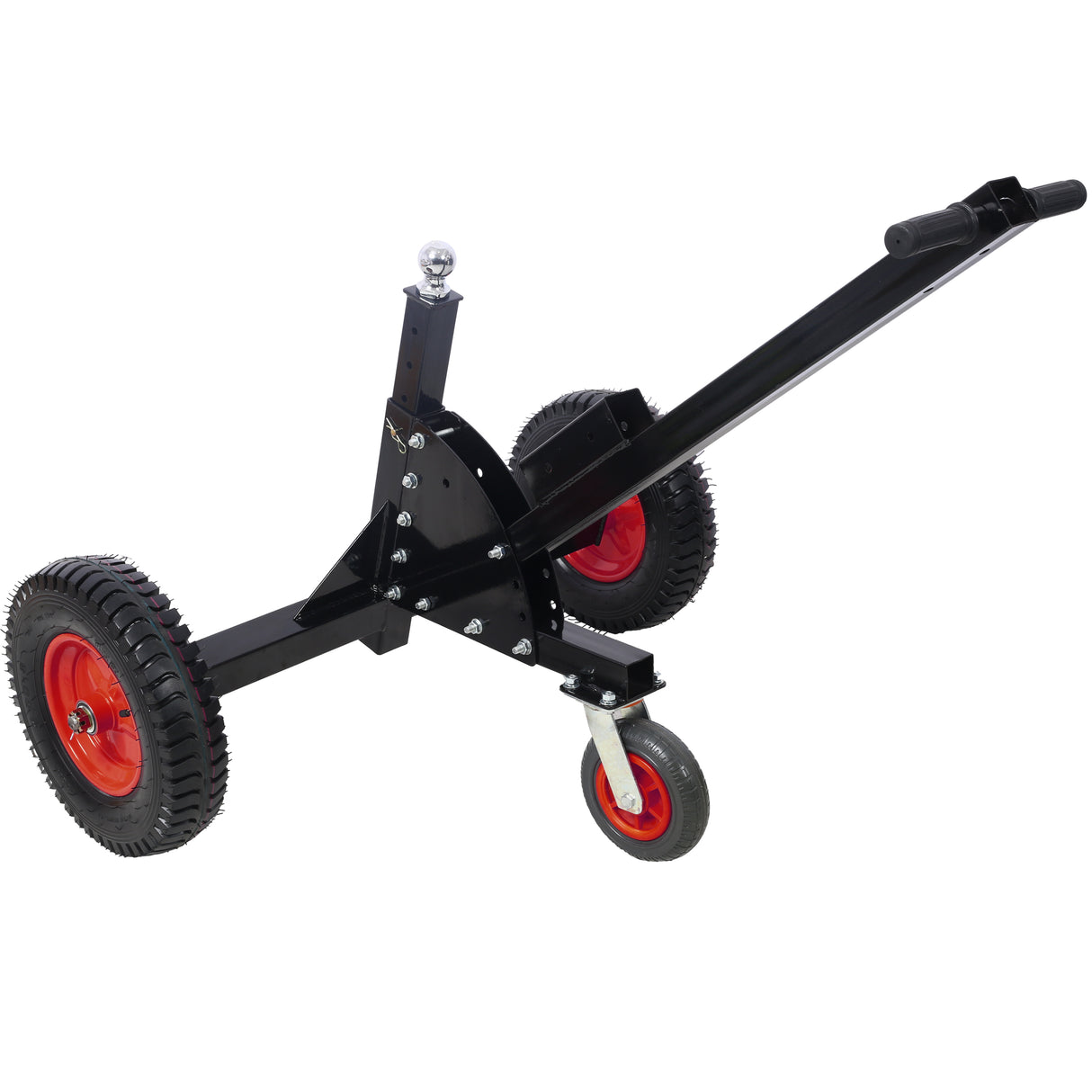 2-in-1 Heavy Duty 1,500lbs Trailer Dolly Load Capacity Mover 2" Hitch Ball 24''-35.4'' Adjustable Height RV Boat--Black Red