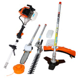4 in 1 Multi-Functional Trimming Tool 63CC 2-Cycle Garden System with Gas Pole Saw Hedge Trimmer Grass Trimmer and Brush Cutter EPA Compliant