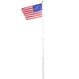 25FT Telescopic Sectional Flag Pole Kit Extra Thick Heavy Duty Aluminum Inground with Topper Balls