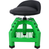 Pneumatic 360 Degree Swivel Stool Rolling Creeper Seat Heavy Duty with Casters 300 lbs Capacity--Green