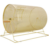 Raffle Drum Holds 10000 Tickets or 300 Ping Pong Balls Metal Lottery Spinning Drawing with Wooden Turning Handle 14.8 x Ø21.26 inch Brass Plated