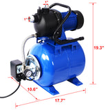 1.6HP Shallow Well Pump with Pressure Tank Automatic Booster Pump--Blue
