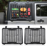 2PCS Rear Window Storage Panel Cargo Shelf Fits for Jeep Wrangler 2007-2018 JK 4 Doors Tactical Storage System Multifunctional Flank Kit