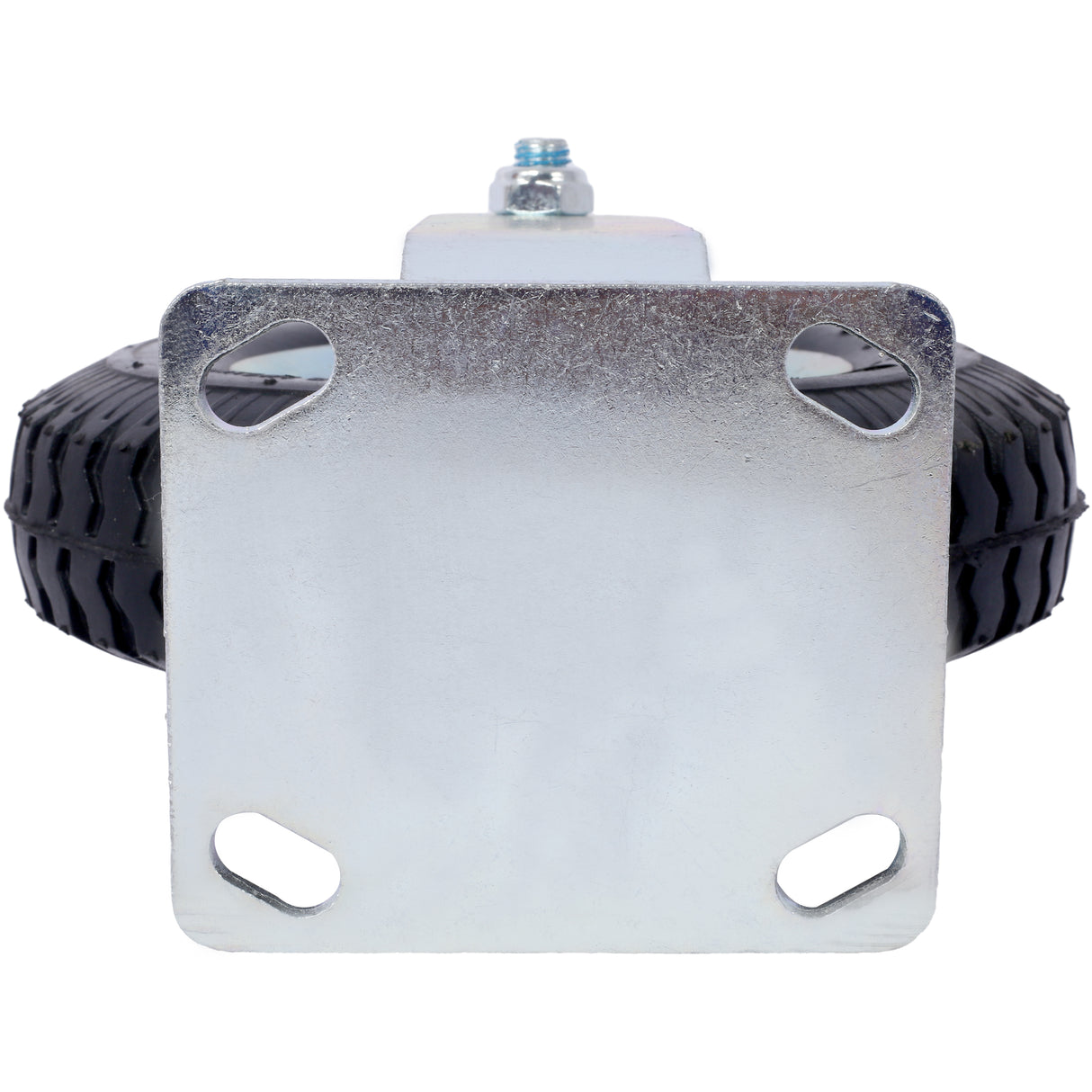 4 STK 8IN Hjul pneumatisk dekk (2 STK svingbar + 2 STK stiv) Hjul Svingplate stålnav med kulelager 5/8-tommers boring sentrert aksel svart