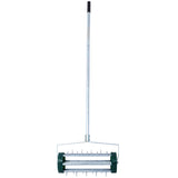 Spike Lawn Aerator Heavy Duty Rotary Push with Steel Handle--Green