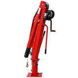 Hydraulic Pickup Truck Crane with Hand Winch Bed Hoist Jib 2000-Lb. Capacity Red